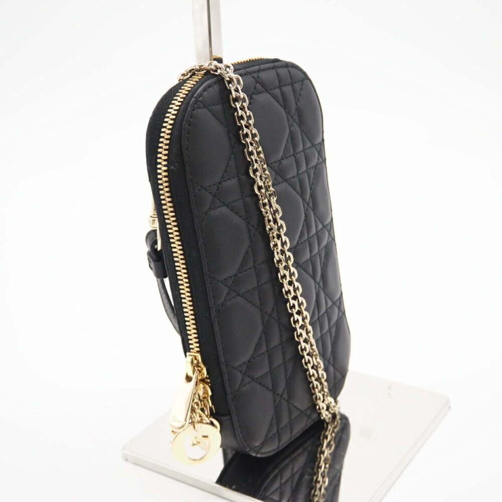CHRISTIAN DIOR Black Lambskin Leather Shoulder Bag - Picture 2 of 12